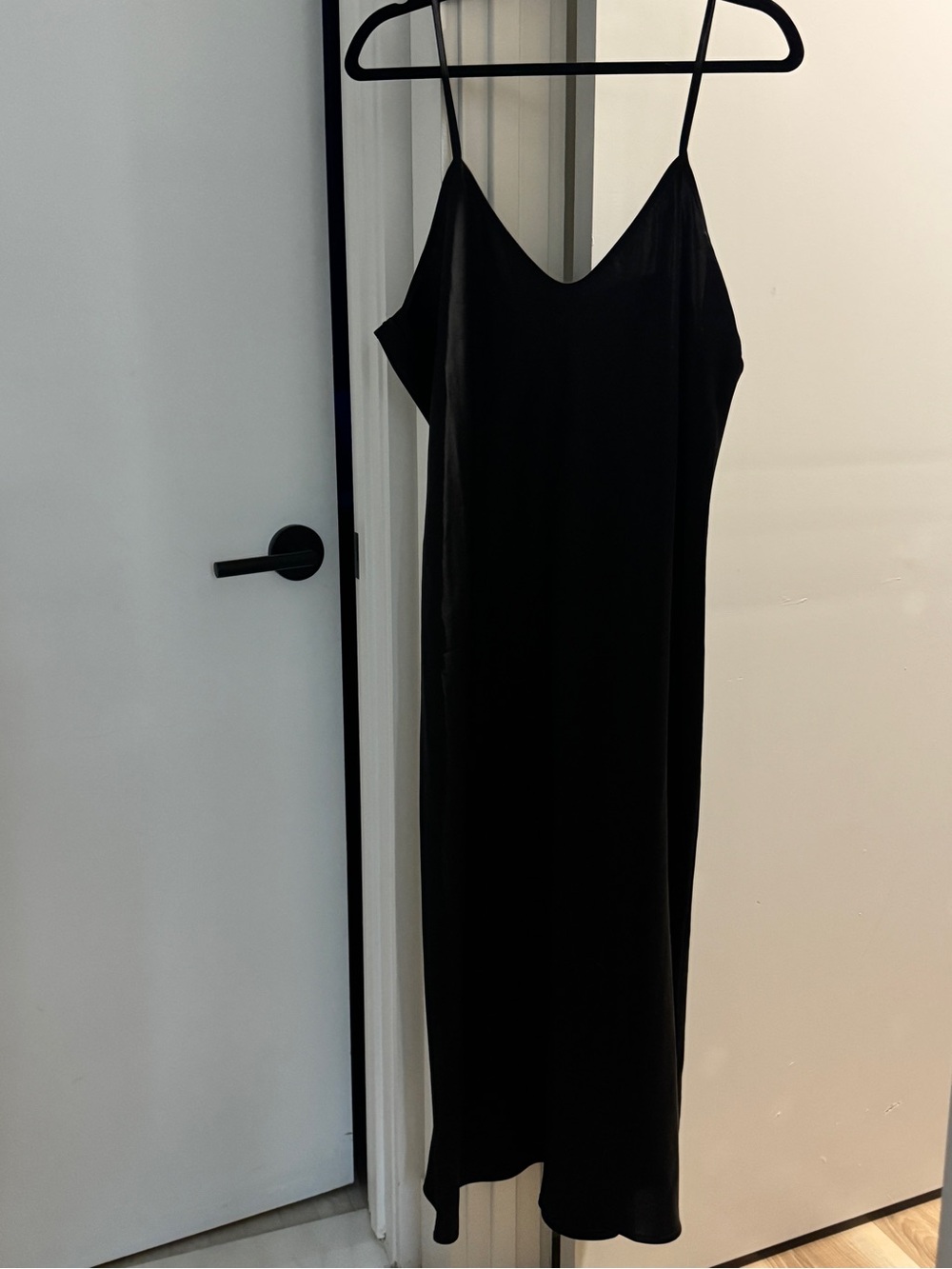 Banana Republic Black Satin Maxi Slip Dress